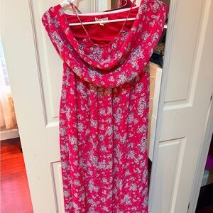 Pink Rose Vibrant Floral Dress